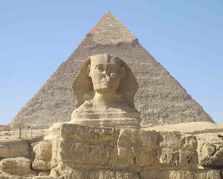 Pyramids of Giza and Sphinx,