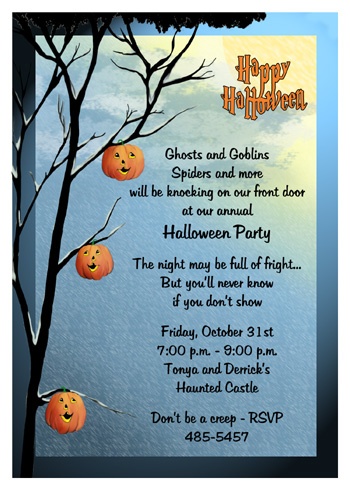 Halloween Invitation for Scary Invitation Halloween Party -- Sarah