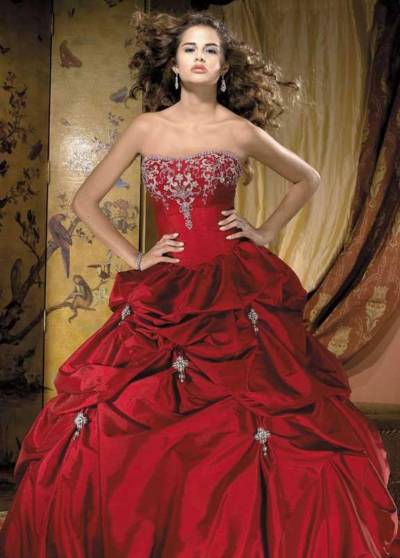  Red  Wedding Dress  Ball  Gown  zoombridal com PRLog