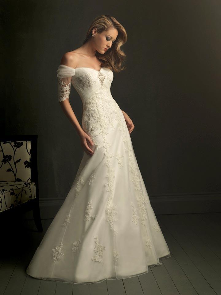 Ivory V neck Off The Shoulder Unique Wedding Dresses With Sleeves Zoombridal PRLog