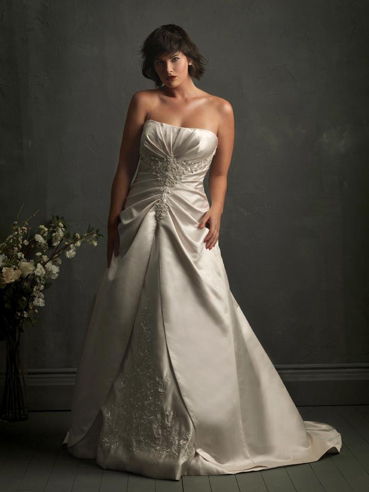 Strapless Applique Unique Plus Size Wedding Dresses -- zoombridal.com
