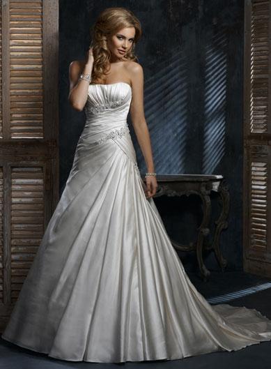 Strapless Beaded A-line Silhouette Formal Wedding Dress | PRLog