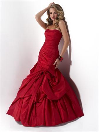 Red Jeweled Full Length Strapless Prom Dresses -- www.zoombridal.com ...