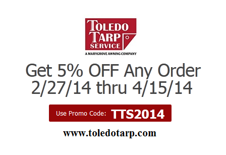 Toledo Tarp - Use Promo Code Online & Customers Get 5% Off Any Order