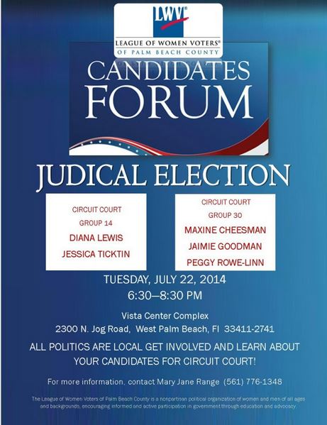 League of Women Voters of PB County to Host 4 CANDIDATE FORUMS in July ...