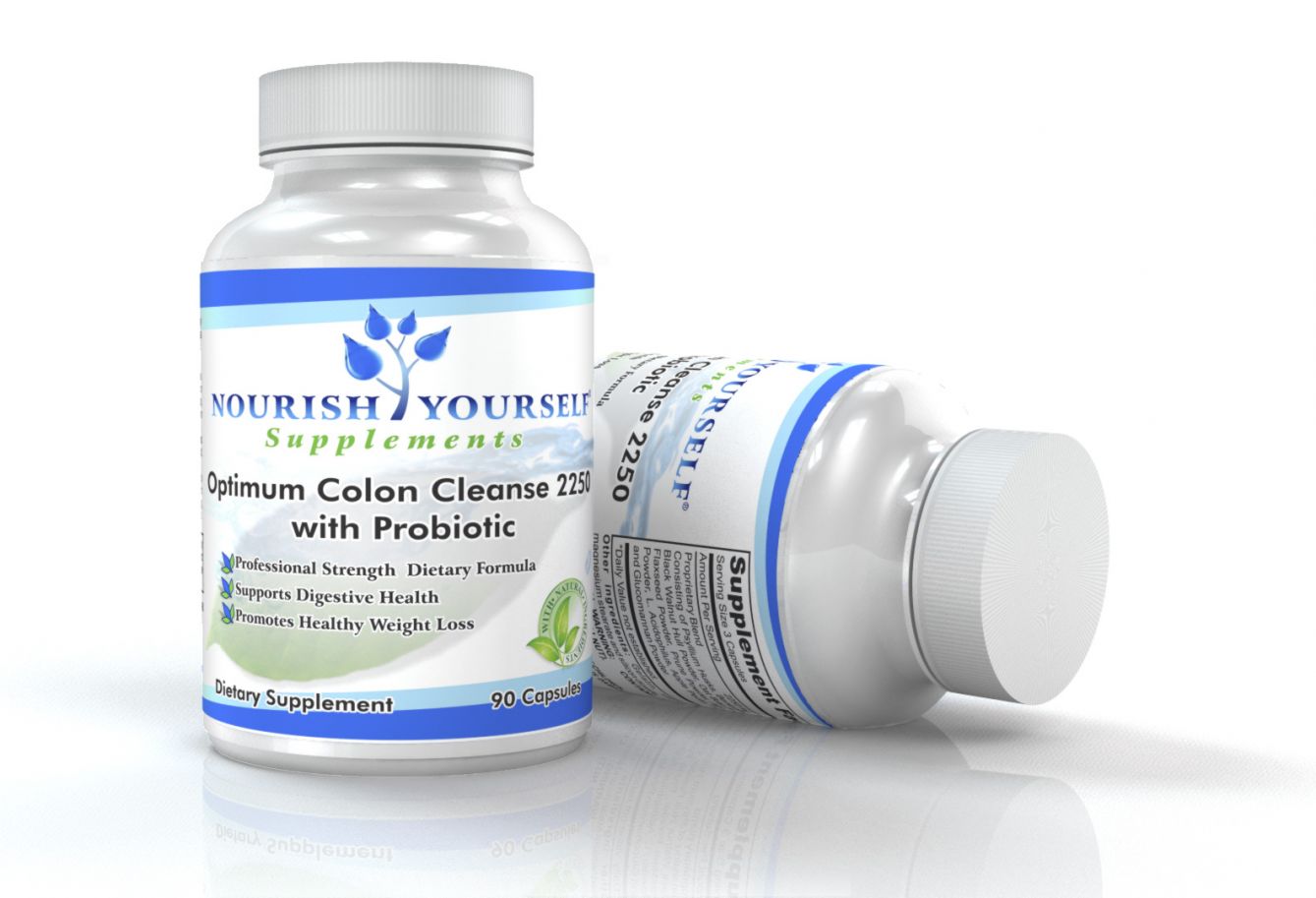 Optimum Colon Cleanse 2250 with Probiotic by Nourish Yourself ...