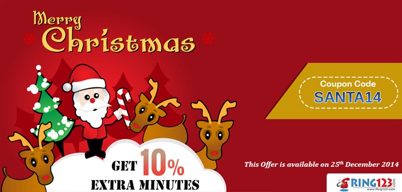 Get 10% Extra Minutes on Christmas eve with Ring123 &ndash; Ring123