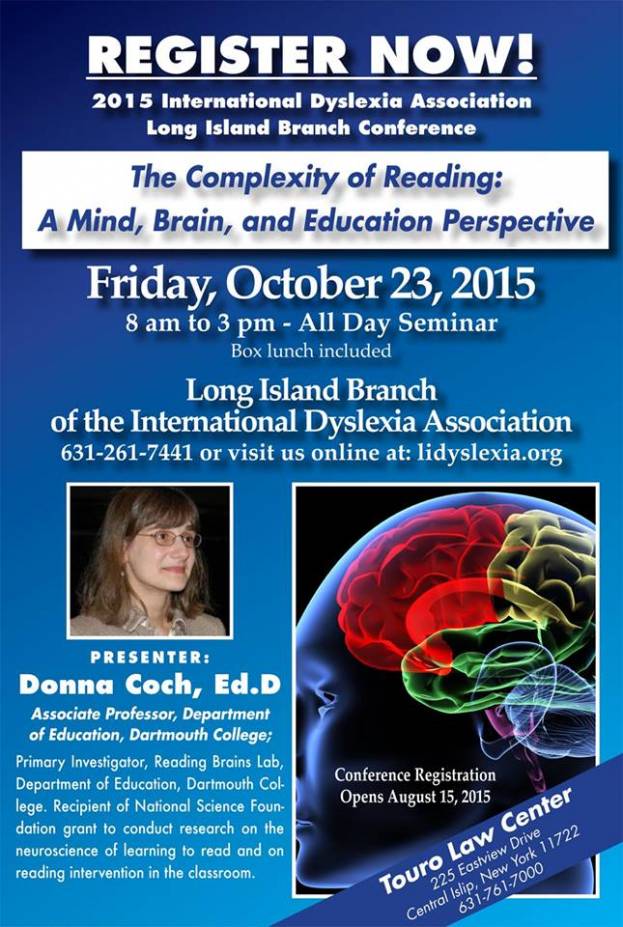 International Dyslexia Association Long Island Branch announces First