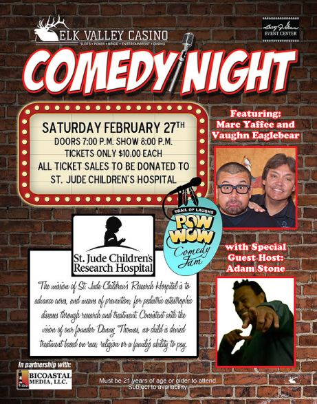 Benefit Comedy Show Comes To Elk Valley Casino Saturday February 27 ...