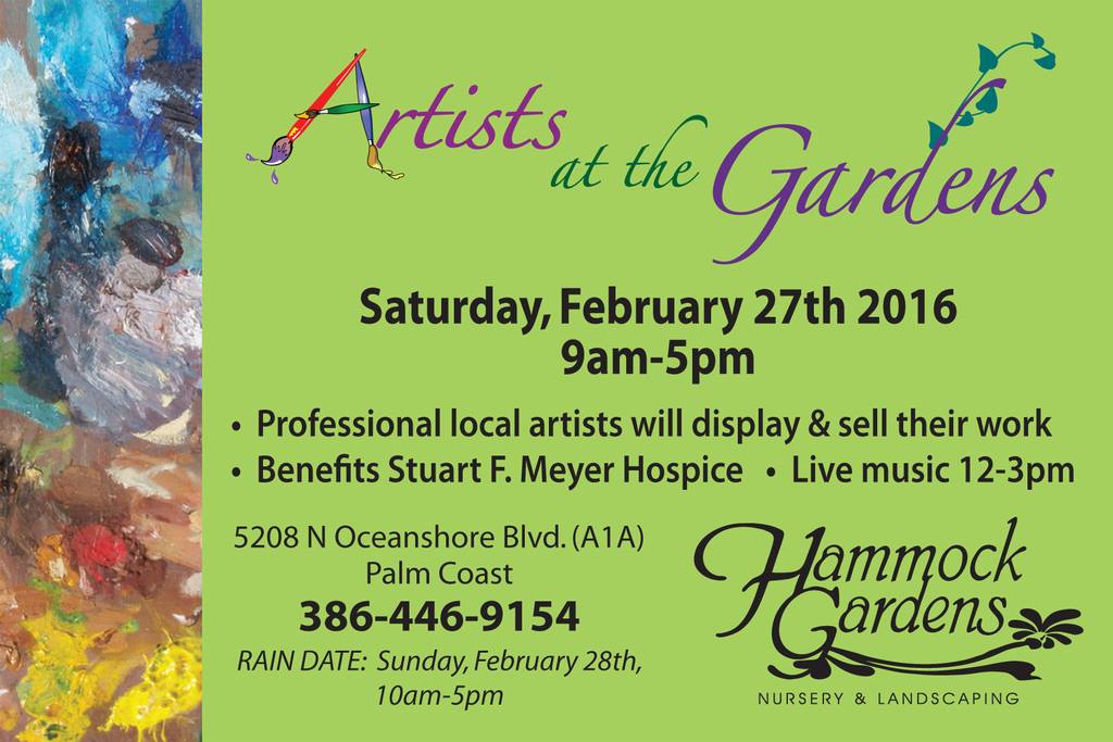 Artists at the Gardens Set for Feb 27th, 2016 at Hammock Gardens to ...