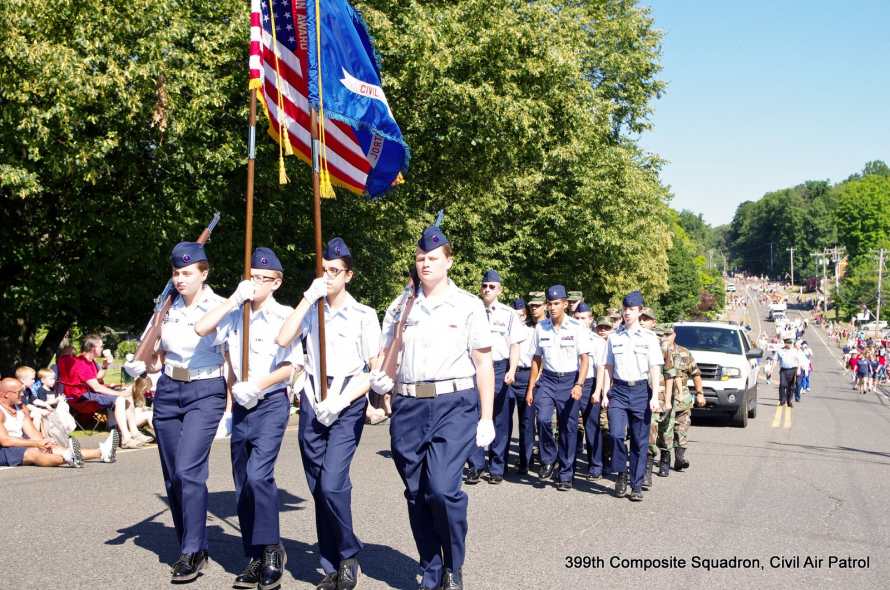 Civil Air Patrol marches in New Fairfield Lions Club July 4th Parade