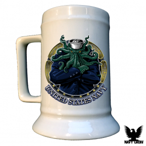 navy drinking squid stein foam drink prlog crow