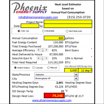 Heating: Heating Load Calculator