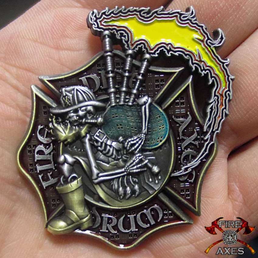 Pipe And Drum Scottish Firefighter Challenge Coin Released ...