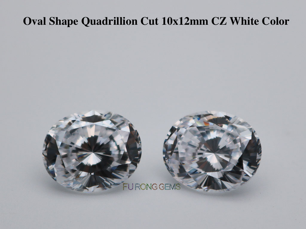 Oval Shape Quadrillion cut loose Cubic Zirconia White color Gemstones ...