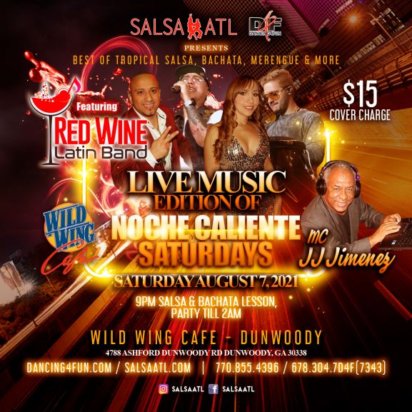 Live music Noche Caliente Latin Night Atlanta w/ Red Wine Latin Band ...