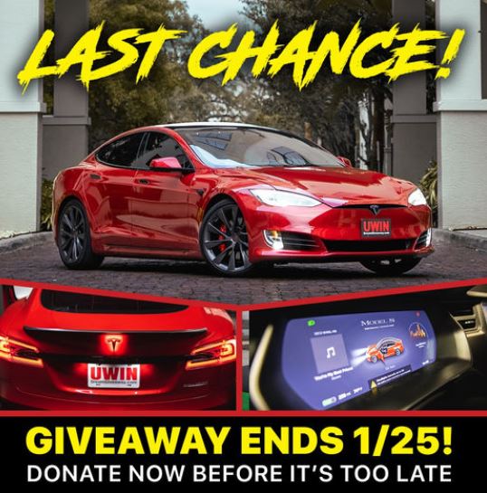 Last Chance to Win a 778-Horsepower 2021 Tesla Model S Performance Sedan! -- New Beginning Children's Homes