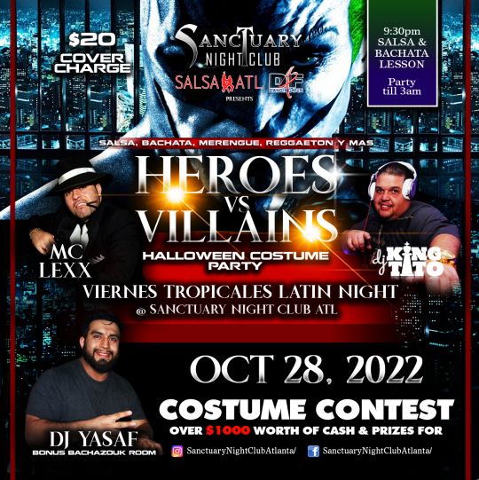 Heroes Vs Villains Halloween Party Atlanta Sanctuary Night Club Oct