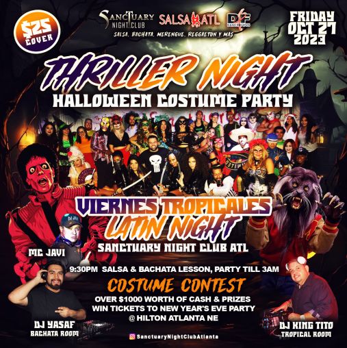 Halloween Latin Night Atlanta Sanctuary Night Club Fri Oct 27, 2023